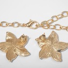 Набор 2 предмета: серьги, колье «Цветы» трио, цвет синий в золоте, 45 см - Фото 2