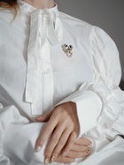 Брошь «Скорпион», белая в золоте - Фото 4