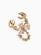 Брошь «Скорпион», белая в золоте - Фото 3