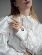 Брошь «Скорпион», белая в золоте - Фото 2