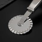 Нож для пиццы и теста Доляна Blade, 20 см, ручка soft - touch, цвет серебристый - Фото 2