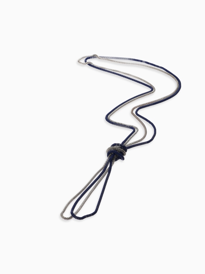 Бусы «Трансформер» 2 нити (несколько способов носки), цвет сине-серебряный, 118 см - Фото 1