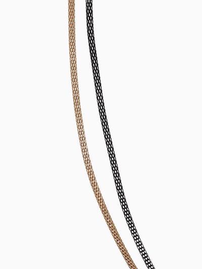 Бусы 2 нити «Трансформер» (несколько способов носки), цвет чёрно-золотой, 118 см