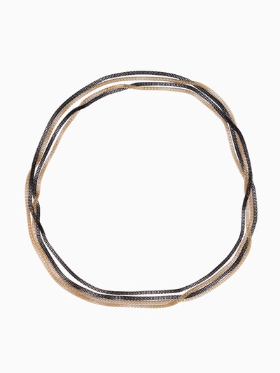 Бусы 2 нити «Трансформер» (несколько способов носки), цвет чёрно-золотой, 118 см