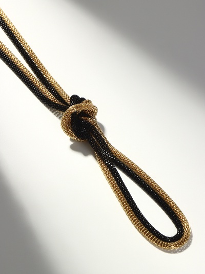 Бусы 2 нити «Трансформер» (несколько способов носки), цвет чёрно-золотой, 118 см