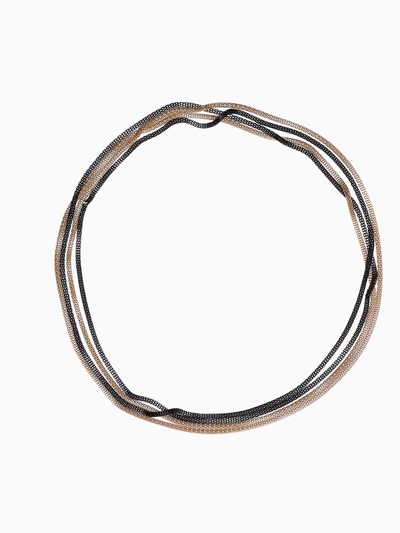 Бусы 2 нити «Трансформер» (несколько способов носки), цвет чёрно-золотой, 118 см