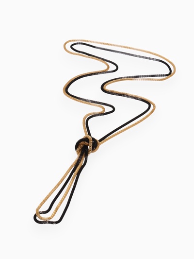 Бусы 2 нити «Трансформер» (несколько способов носки), цвет чёрно-золотой, 118 см