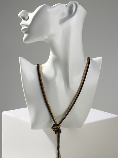 Бусы 2 нити «Трансформер» (несколько способов носки), цвет чёрно-золотой, 118 см