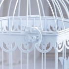 Фигурка металл «Клетка декоративная. Бабочки», подставка, 23×40 см, белая - Фото 2