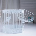 Фигурка металл «Клетка декоративная. Бабочки», подставка, 23×40 см, белая - Фото 4