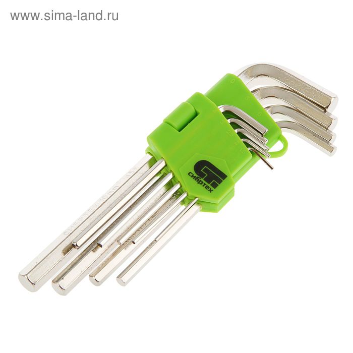 Набор ключей имбусовых "СИБРТЕХ", 1,5–10 мм, 45x, закаленные,  9 шт., удлиненные - Фото 1
