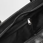 Сумка женская на молнии, 1 отдел, наружный карман, длинный ремень, питон, цвет чёрный - Фото 5