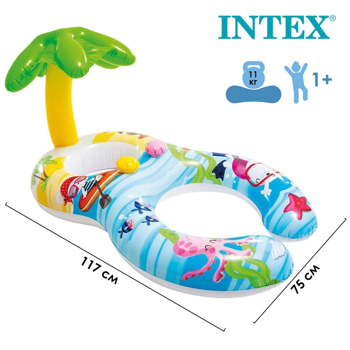 Круг-ходунки для плавания «Пальма», с сиденьем и навесом, 117 х 75 см, от 1-2 лет, 56590NP INTEX - Фото 1