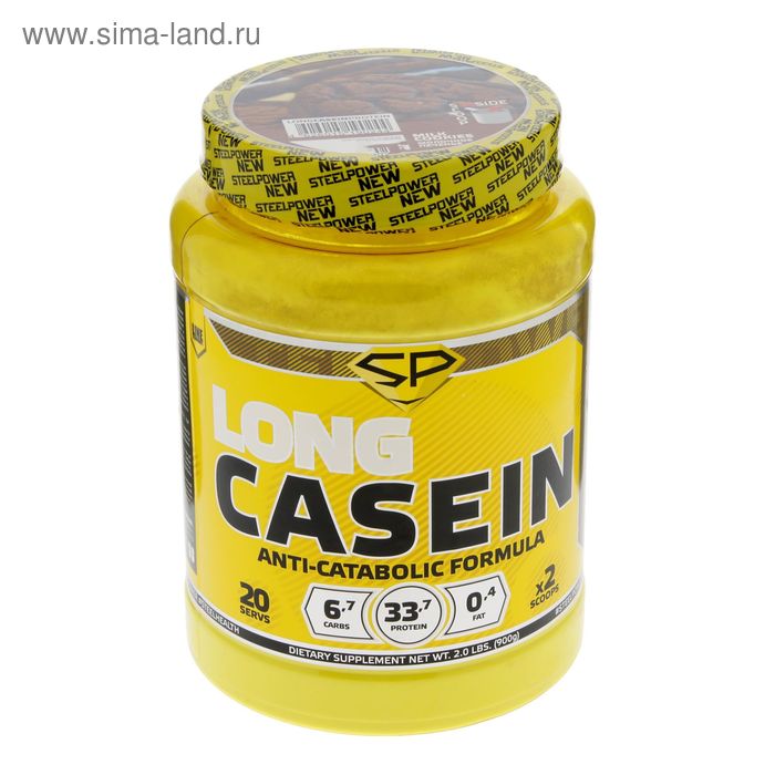Казеин Long Casein Protein, молочное печенье, 900 г - Фото 1