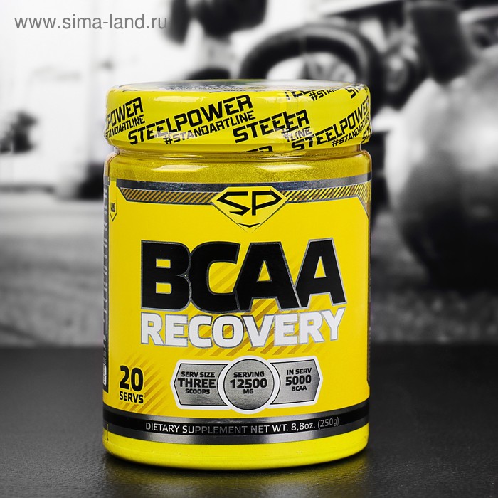 Аминокислоты ВСАА Recovery Steel Power Nutrition, яблоко, 250 г - Фото 1