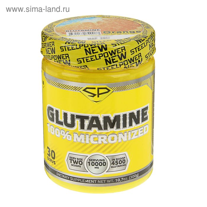 Глютамин Glutamin Steel Power Nutrition, апельсин, 300 г - Фото 1
