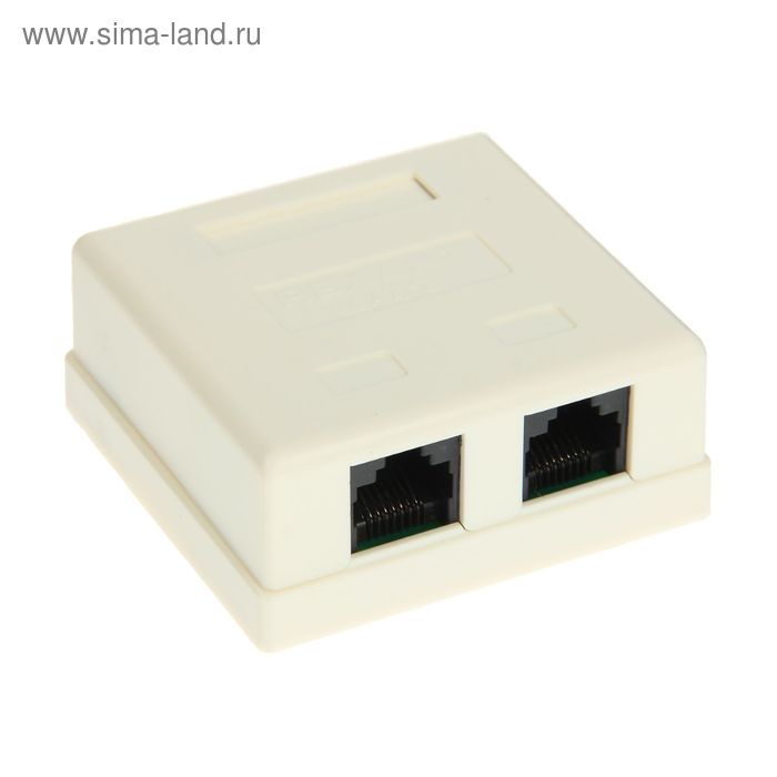 Компьютерная розетка REXANT, 2 RJ-45, CAT5e, 03-0151 - Фото 1