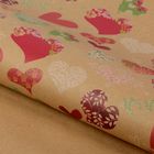 Бумага упаковочная крафтовая «Для тебя», розовые сердца, 50 × 70 см - Фото 1