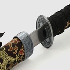 Сувенирное оружие «Катана»,  чёрные ножны с узорами в виде дракона, 47 см - фото 8641584