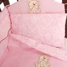 Комплект в кроватку (5 предметов), цвет розовый 27 - Фото 4