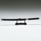 Сувенирное оружие «Катана», без подставки, чёрные ножны под змеиную кожу, 70 см - фото 8641592