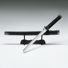 Сувенирное оружие «Катана», без подставки, чёрные ножны под змеиную кожу, 70 см - фото 8641593