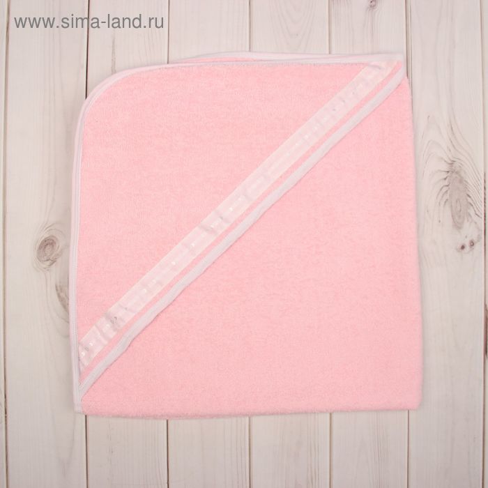 Полотенце-уголок для купания, размер 80х80 см, цвет розовый М.704 - Фото 1