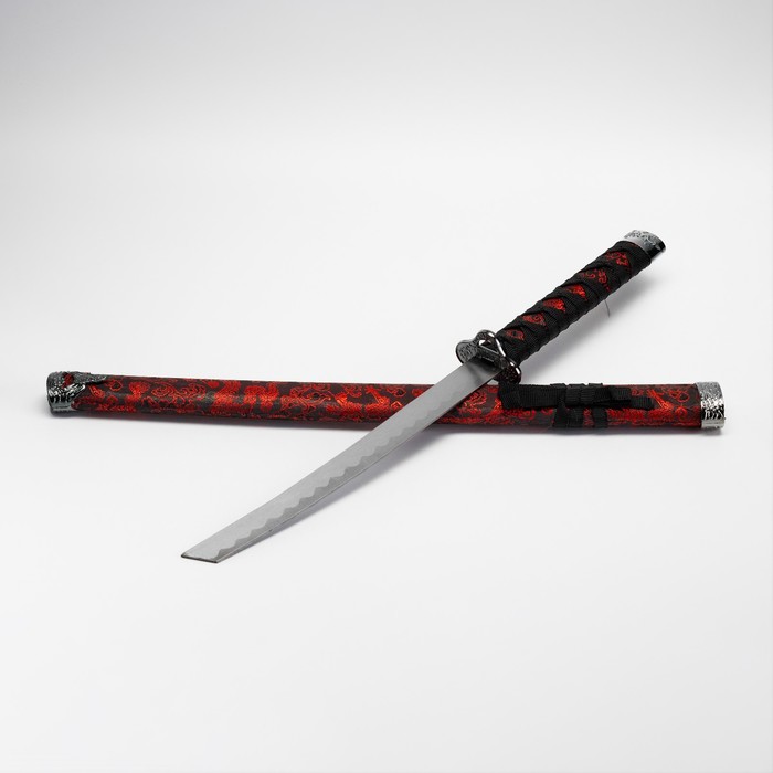 Сувенирное оружие «Катана», красный цветочный узор на ножнах, 70 см - Фото 1