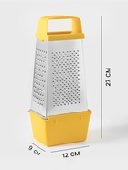 Тёрка с контейнером КВАРЦ «Универсал», 4 грани, 450 мл, 27×12 см, металл, МИКС - Фото 2