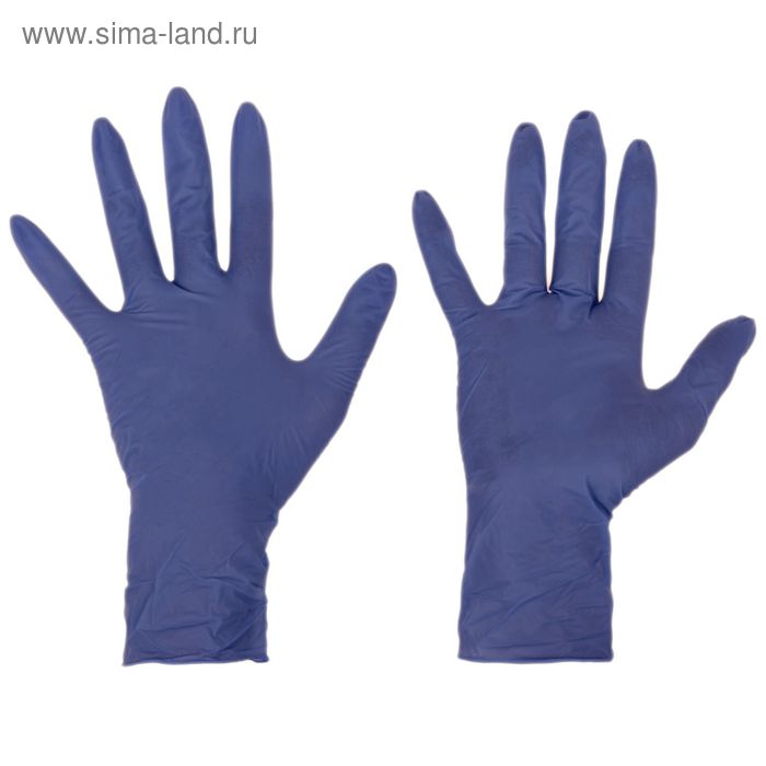 Перчатки нитриловые неопудренные, размер L, "Интенсив", 100 шт/уп - Фото 1