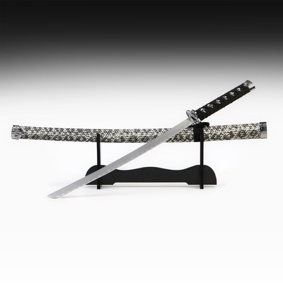 Макет оружия «Сувенирная катана. Премиум», на подставке, серые ножны под змеиную кожу, 89 см