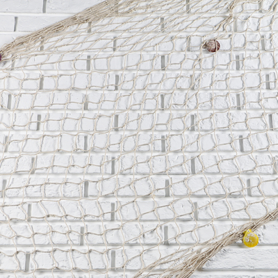 Декоративная сетка настенная «Белая с ракушками», 150×200 см