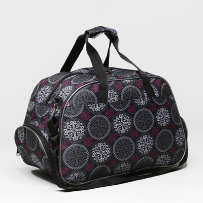 Сумка дорожная на молнии, 2 наружных кармана, длинный ремень, цвет серый