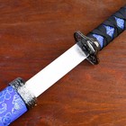 Макет оружия «Сувенирные катаны на подставке 2в1. Драконы золото на синем», подарочный набор, ножны ткань, 47 см; 70 см - Фото 3