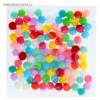 Набор текстильных деталей для декора «Бомбошки» 100 шт. набор, размер 1 шт. 0.6 см, цвет МИКС - Фото 3