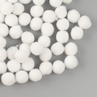 Помпоны для рукоделия «Бомбошки для творчества», 100 шт. набор, размер 1 шт. — 0.6 см, белые - Фото 2