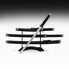 Макет оружия «Сувенирные катаны на подставке 3в1. Классик», подарочный набор, ножны кожзам, чёрный, 47 см; 70 см; 89 см - Фото 1