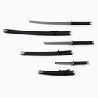 Макет оружия «Сувенирные катаны на подставке 3в1. Классик», подарочный набор, ножны кожзам, чёрный, 47 см; 70 см; 89 см - Фото 3