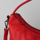 Сумка женская, отдел с перегородкой, 3 наружных кармана, длинный ремень, цвет красный - Фото 4