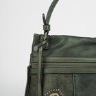 Сумка женская на молнии, 1 отдел, наружный карман, длинный ремень, цвет зелёный - Фото 4