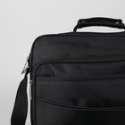 Сумка деловая на молнии, 2 отдела, 3 наружных кармана, длинный ремень, цвет чёрный - Фото 4