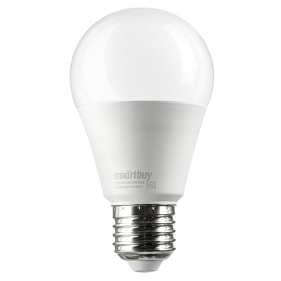 Лампа светодиодная Smartbuy, Е27, A60, 15 Вт, 4000К, дневной белый свет