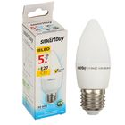 Лампа cветодиодная Smartbuy, C37, E27, 5 Вт, 3000 К, теплый белый - Фото 1