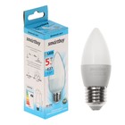 Лампа cветодиодная Smartbuy, E27, C37, 5 Вт, 4000 К, холодный белый свет - фото 3707108