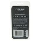 Кабель-переходник аудио/видео Delink 3613, 3xRCA(m)-SCART(m), 1.5 м, серый - Фото 2