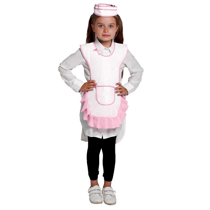 Детский карнавальный костюм «Девочка-продавец», пилотка, фартук, 4-6 лет, рост 110-122 см - Фото 1