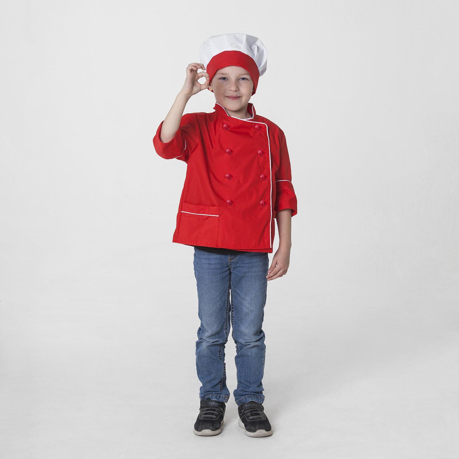 Детский карнавальный костюм «Шеф-повар», колпак, куртка, 4-6 лет, рост ...