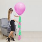 Воздушный шар, розовый, с тассел лентой, 24" - Фото 1