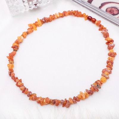 Бусы «Янтарь» крошка необработанная, цвет коньячный, 44 см