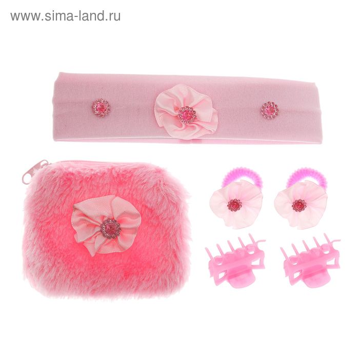 Набор для девочки "Маленькая модница", кошелёк, повязка, 2 краба, 2 резинки - Фото 1